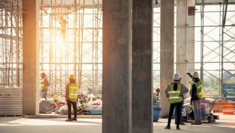 Springtime construction in Milwaukee Wisconsin